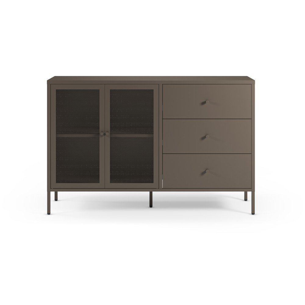 Cassettiera grigia in metallo 140x90x40 cm Fayna – Marckeric | Cassettiere