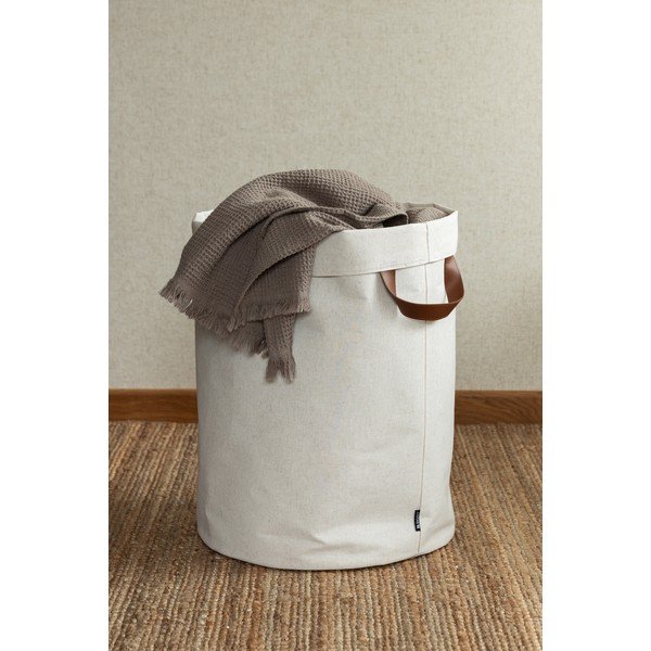 Cesta per il bucato beige in tessuto 69 l Soft Storage – Bigso-image-1