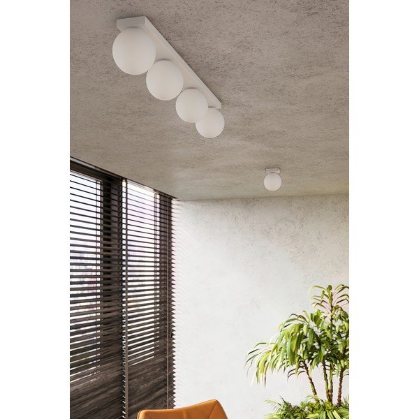 Plafoniera bianca con paralume in vetro ø 12 cm Umerta – Sollux-image-1