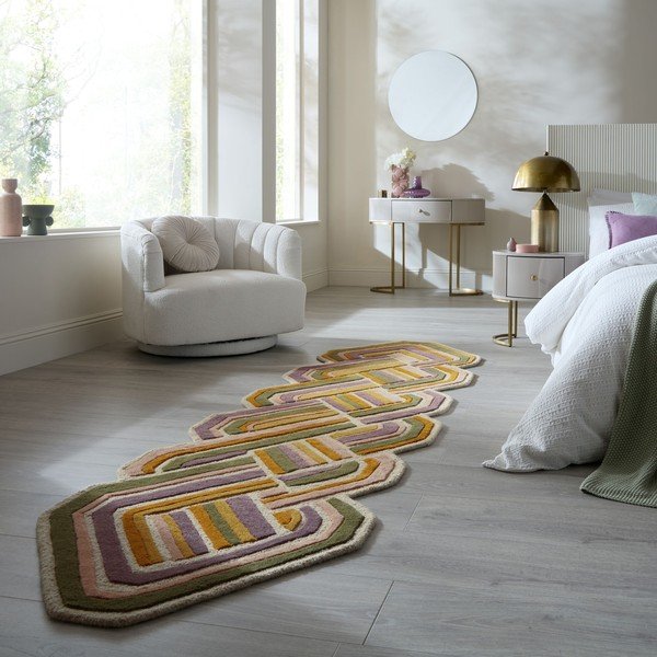 Passatoia in lana tessuta a mano 80x300 cm Lattice Shaped  – Flair Rugs-image-1