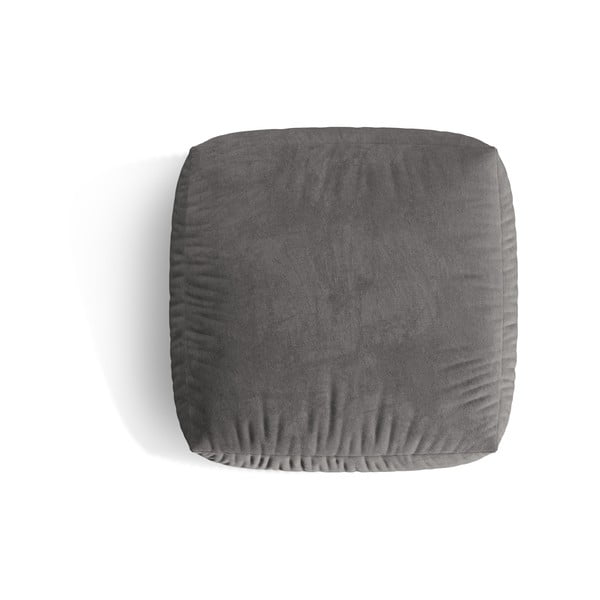 Poggiapiedi componibile grigio con rivestimento in velluto Martina – Micadoni -image-2