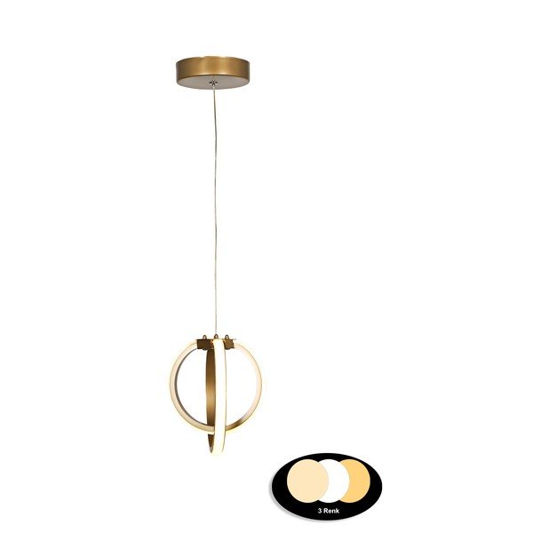 Lampadario LED color bronzo in metallo ø 25 cm Sezen – Squid Lighting