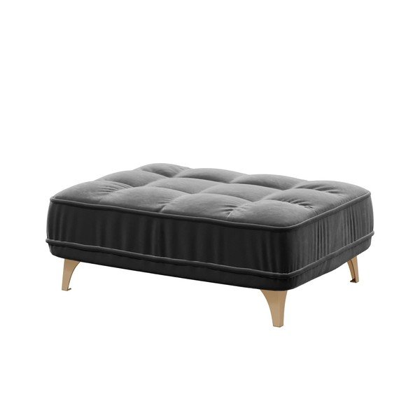 Pouf in velluto grigio scuro Devichy Chloe - devichy