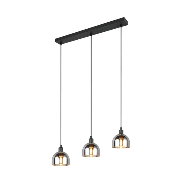 Lampadario nero/argentato con paralume in vetro Molly – Reality-image-3