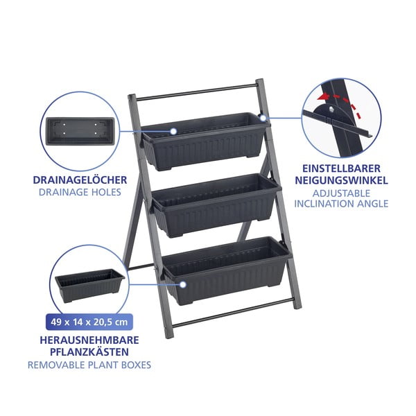 Supporto per fiori in metallo (altezza totale 85 cm) Vertical – Maximex-image-3