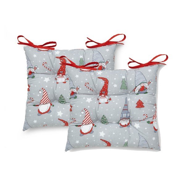 Set di 2 cuscini da seduta con motivo natalizio 40x40 cm Gnomes - Catherine Lansfield