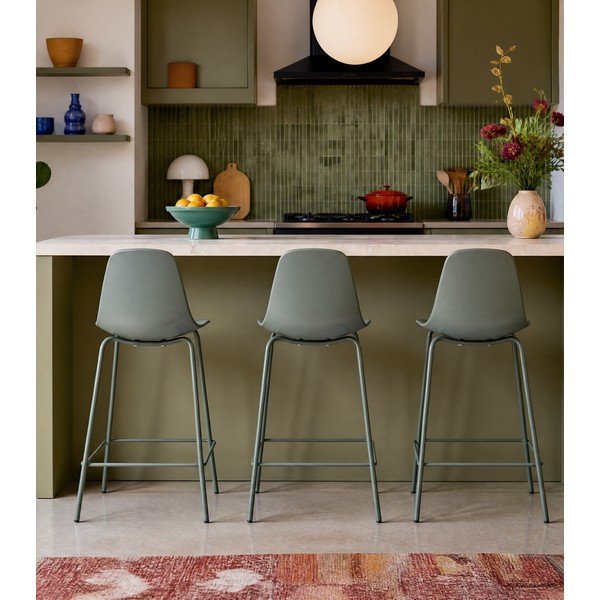 Sgabello da bar color kaki in plastica (altezza della seduta 67,5 cm) Whitby – Unique Furniture-image-3