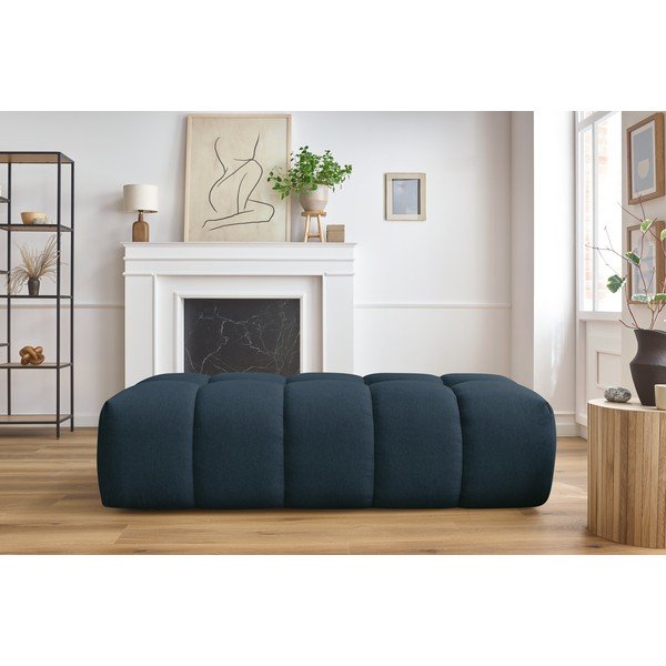 Pouf blu scuro Mont-Blanc - Bobochic Paris-image-1