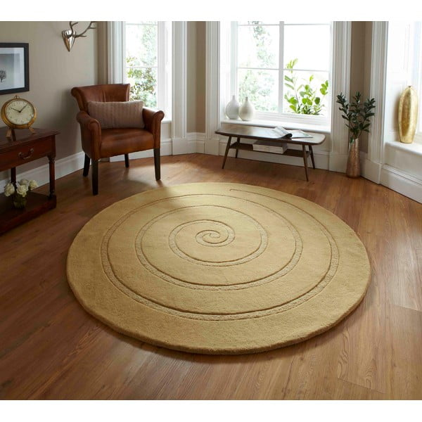 Tappeto in lana beige , ⌀ 180 cm Spiral - Think Rugs-image-1