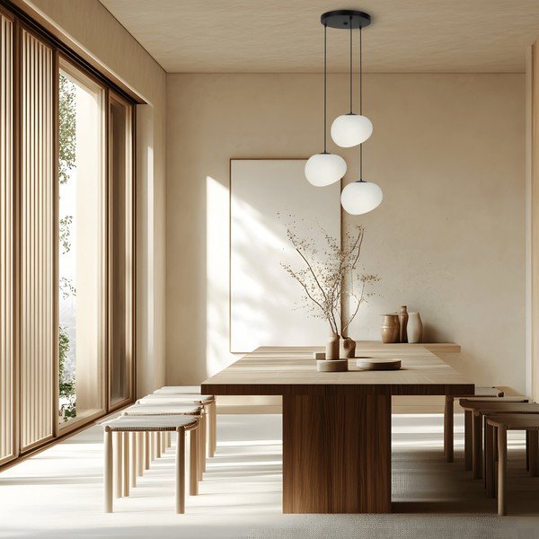 Lampadario bianco e nero ø 42 cm Stones – Candellux Lighting-image-1