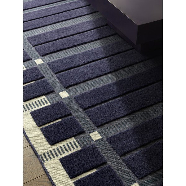 Tappeto blu scuro/beige in lana tessuto a mano 120x170 cm – Asiatic Carpets-image-2