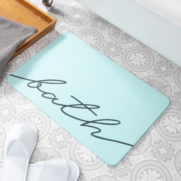 Tappeto da bagno azzurro 39x60 cm Bath - Artsy Doormats-image-1
