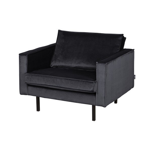 Poltrona in velluto grigio scuro Rodeo - BePureHome-image-1