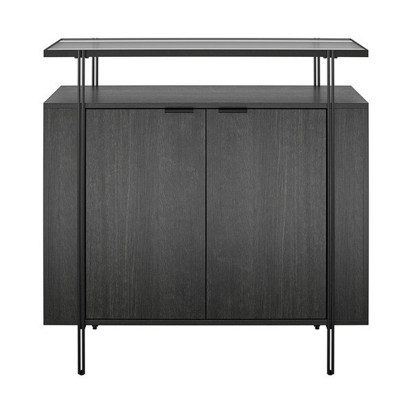 Cassettiera bassa nera in rovere 90x90 cm Wainwright - Støraa