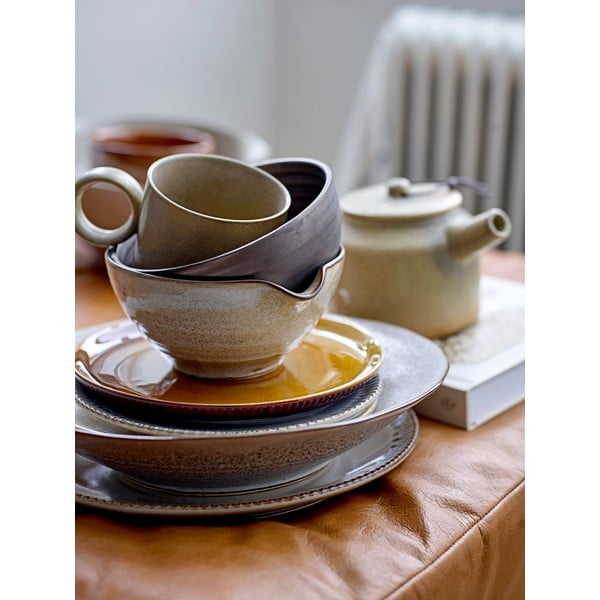 Ciotola in gres grigio e bianco , ø 16,5 cm Thea - Bloomingville-image-1