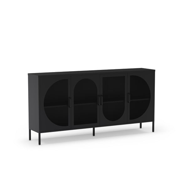 Cassettiera nera 160x90 cm Tayra - Marckeric-image-2