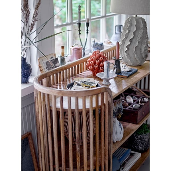 Lampada da tavolo beige con paralume in tessuto (altezza 64 cm) Natika - Bloomingville-image-1