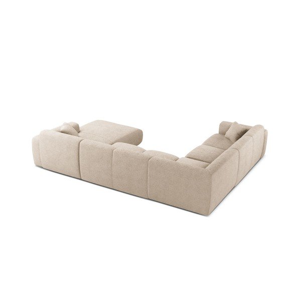 Divano angolare beige (a U) con rivestimento in bouclé Molino – Micadoni -image-2