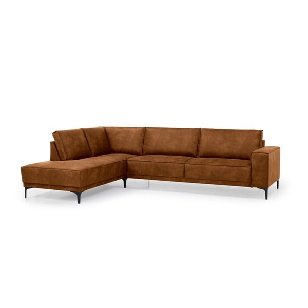 Divano angolare in similpelle marrone cognac (angolo sinistro) Copenhagen - Scandic-image-2