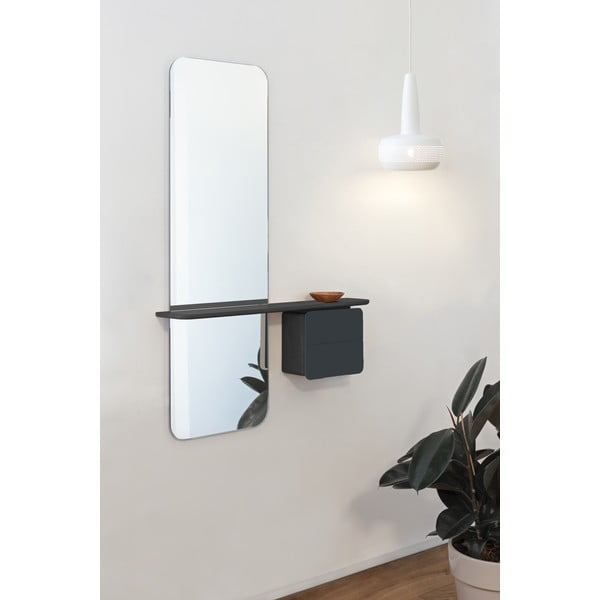 Set da corridoio nero-antracite con decoro in rovere One More Look - UMAGE-image-1