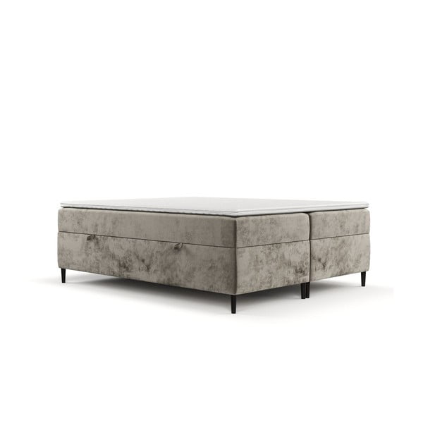 Letto boxspring marrone chiaro con contenitore 140x200 cm Araya - Maison de Rêve