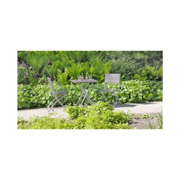 Set di 2 sedie e tavolo da giardino grigi ADDU Norfolk - Garden Pleasure-image-1