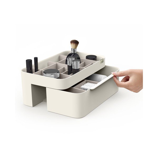 Organizer da bagno beige in plastica per cosmetici Viva – Joseph Joseph-image-2