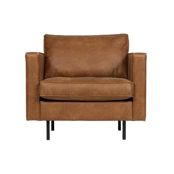 Poltrona in similpelle marrone cognac Rodeo - BePureHome