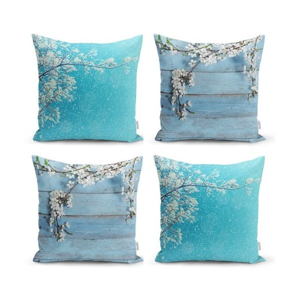 Set di 4 federe decorative Winter Flowers, 45 x 45 cm - Minimalist Cushion Covers