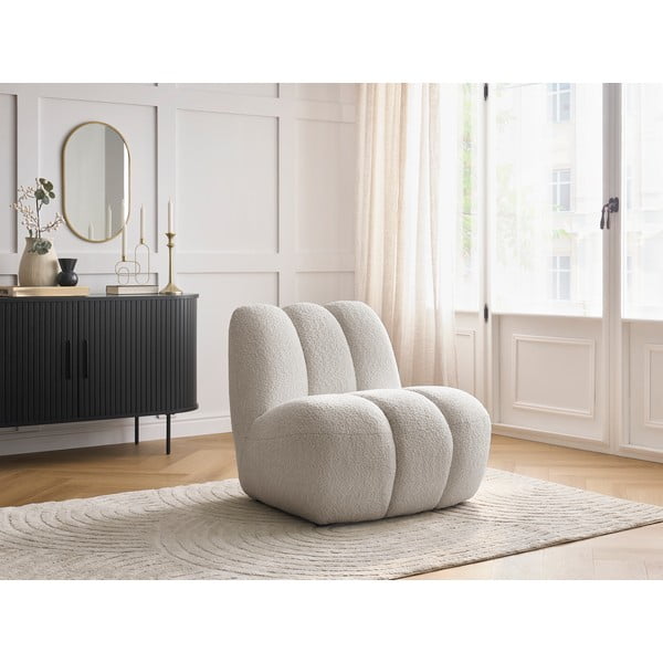 Poltrona beige con rivestimento in bouclé Janissaire – Bobochic Paris-image-1