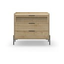 Cassettiera bassa in rovere decorato in colore naturale 90x80 cm Inca - Marckeric