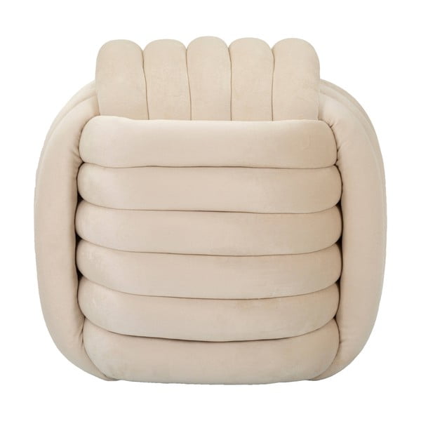 Poggiapiedi in velluto crema Softy - Mauro Ferretti-image-2