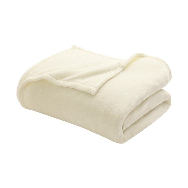Coperta color crema in microflanella 220x240 cm Flanou – douceur d'intérieur