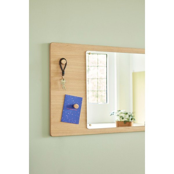 Specchio da parete con cornice in legno 80x50 cm Split - Hübsch-image-1