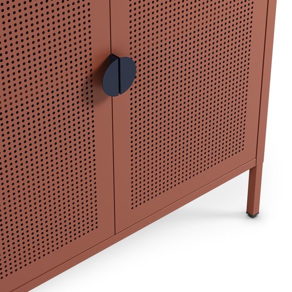 Armadietto color terracotta in metallo 160x90x40 cm Sayla – Marckeric-image-4