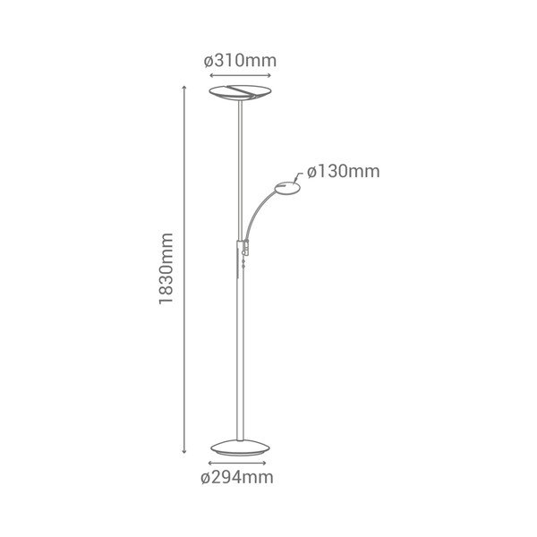 Lampada da terra Kahoy, altezza 183 cm - SULION-image-2