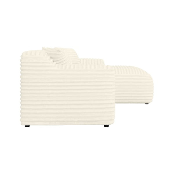 Divano angolare color crema (con penisola a destra e chaise lounge) rivestito in velluto a coste Martin – Ropez-image-3