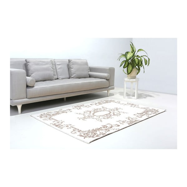 Oboustranný bílo-hnědý koberec Vitaus Ally, 77 x 200 cm-image-1