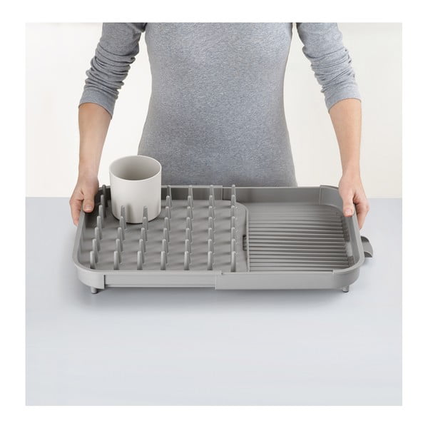 Scolapiatti regolabile grigio in plastica 34x37 cm Duo - Joseph Joseph-image-3