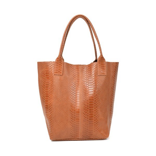 Borsa shopper Lola in pelle marrone cognac - Renata Corsi-image-1