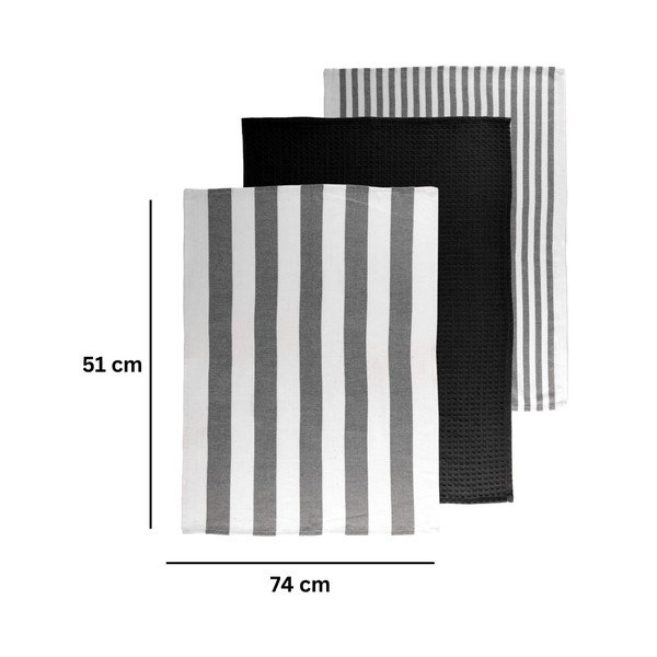 Set di strofinacci in cotone 3 pz 51x74 cm Marra – Tiseco Home Studio-image-2