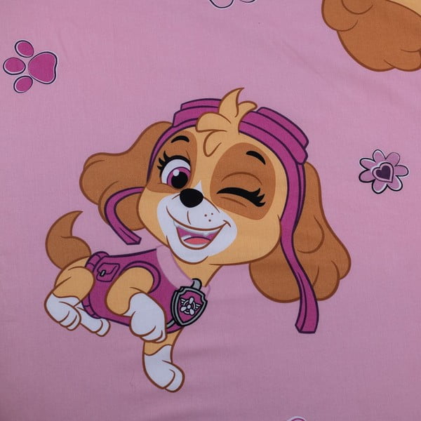 Lenzuolo con angoli per bambini rosa in cotone per letto singolo 90x200 cm Paw Patrol – Jerry Fabrics-image-2