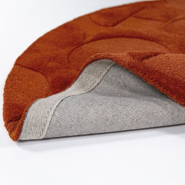 Tappeto rotondo color terracotta in lana tessuto a mano ø 160 cm Gigi – Flair Rugs-image-4