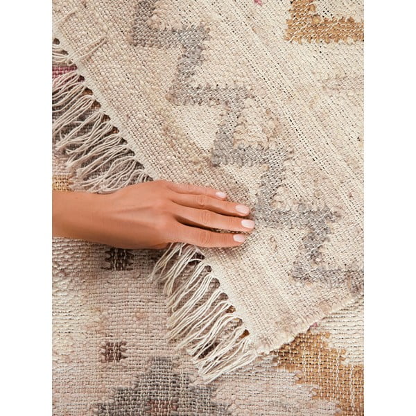 Tappeto color crema in iuta tessuto a mano 160x230 cm Roya Imani – Elle Decoration-image-4