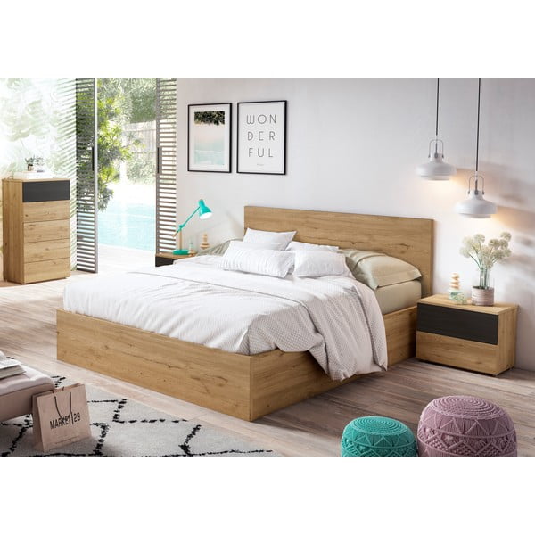 Cassettiera alta nera in rovere 62x111 cm Care - Marckeric-image-3