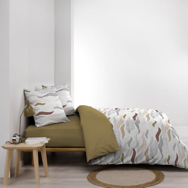 Set copripiumino e federa bianco in microfibra per letto matrimoniale ed esteso 240x220 cm Zenith – douceur d'intérieur-image-1