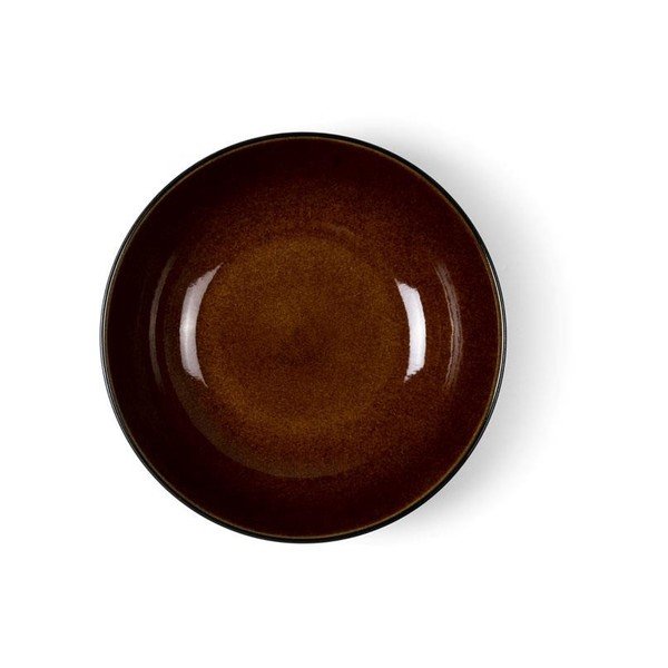 Piatto fondo nero/color ambra in gres ø 24 cm Gastro Black/Amber – Bitz-image-1