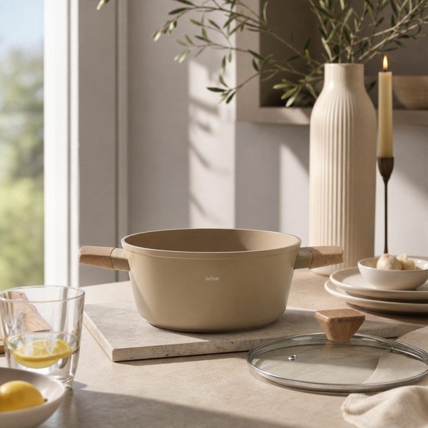 Casseruola con coperchio incluso/con superficie in ceramica 6,6 l Ecrina – Orion-image-1