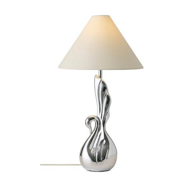 Lampada da tavolo bianca/argentata in poliresina (altezza totale 53 cm) Swan – Ellos Home