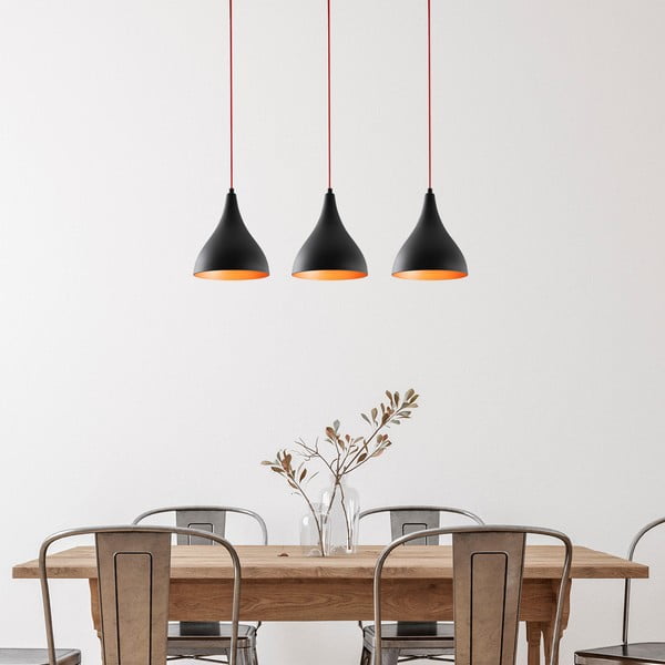 Apparecchio a sospensione nero con paralume in metallo Berceste - Opviq lights-image-1